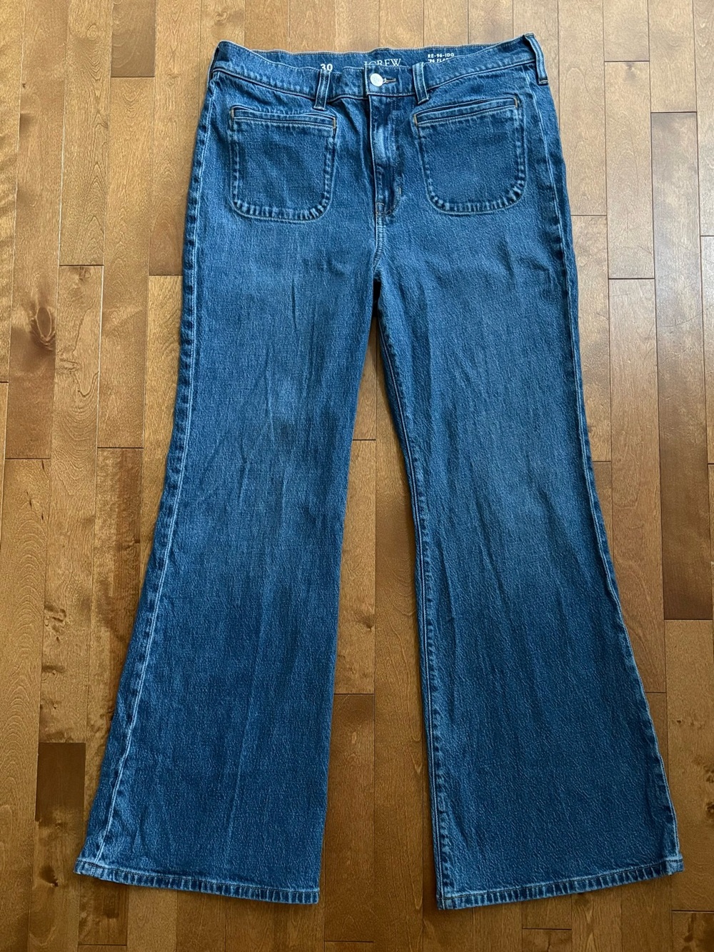 J.Crew '96 Flare Medium Wash Denim Jeans Size 30